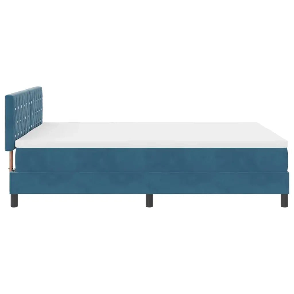 Letto a molle con materasso Blu Scuro 140 x 190 cm Velluto 3339108