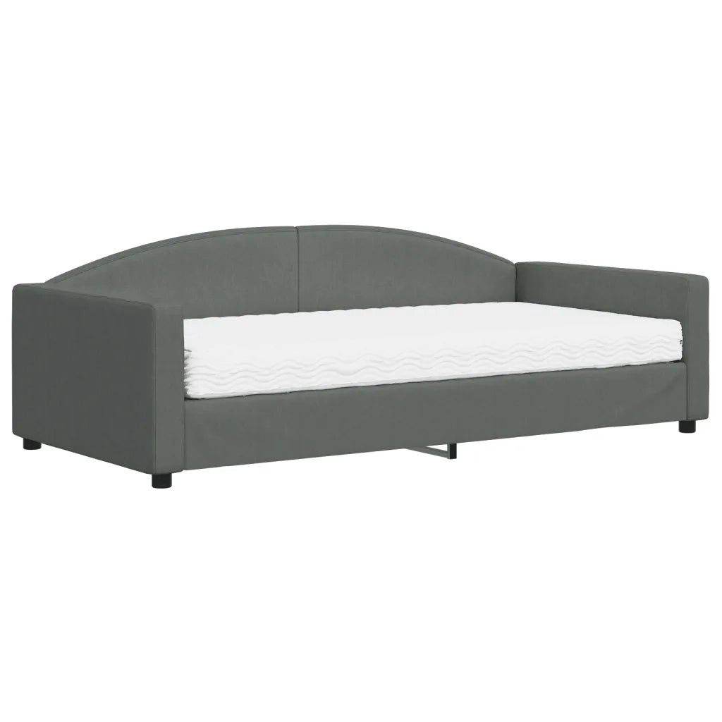 Divano letto | Sof¨¤ letto | Letto singolo con Materasso Grigio Scuro 100x200 cm in Tessuto