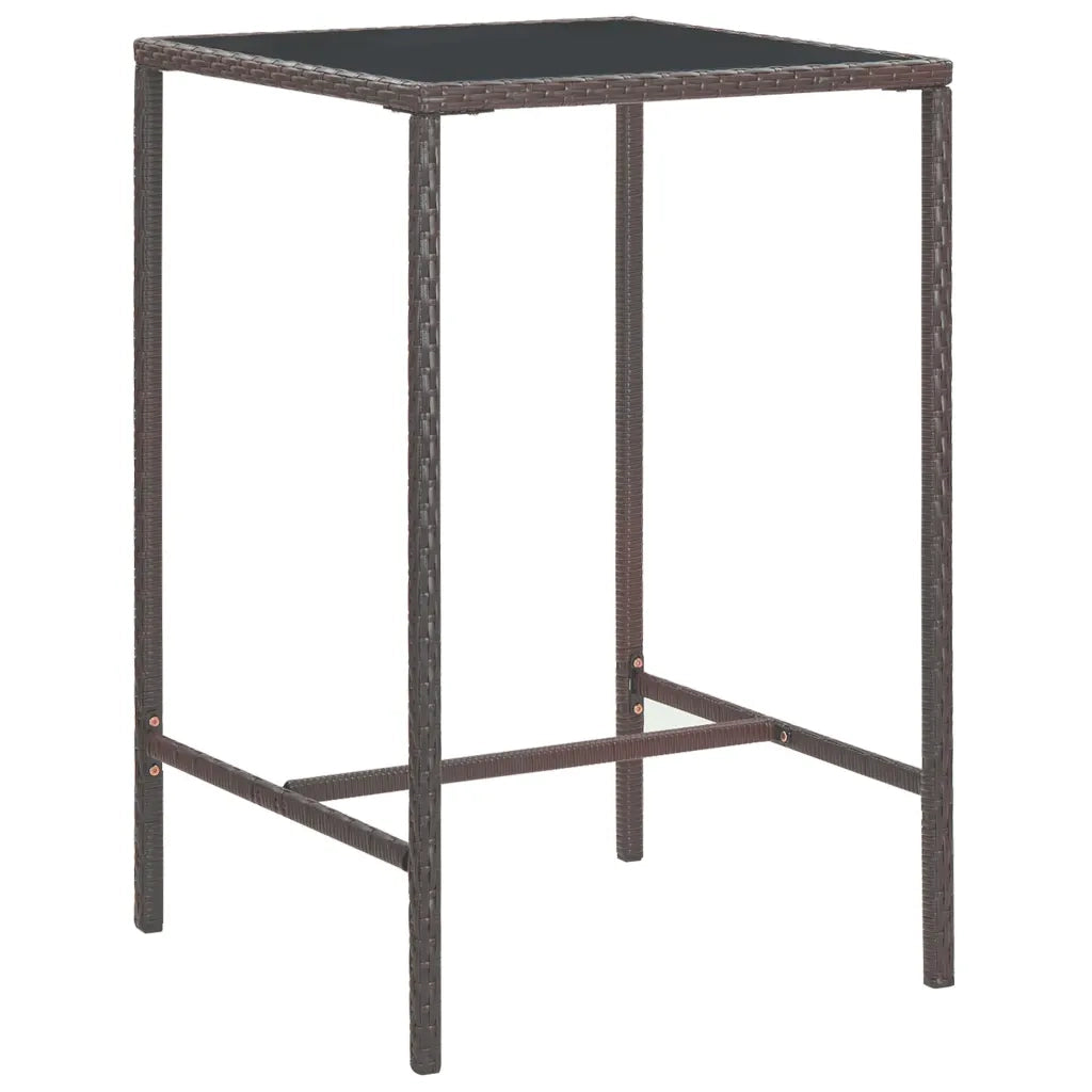 Set Bar da Giardino 3 pz con Cuscini in Polyrattan Marrone 3094786