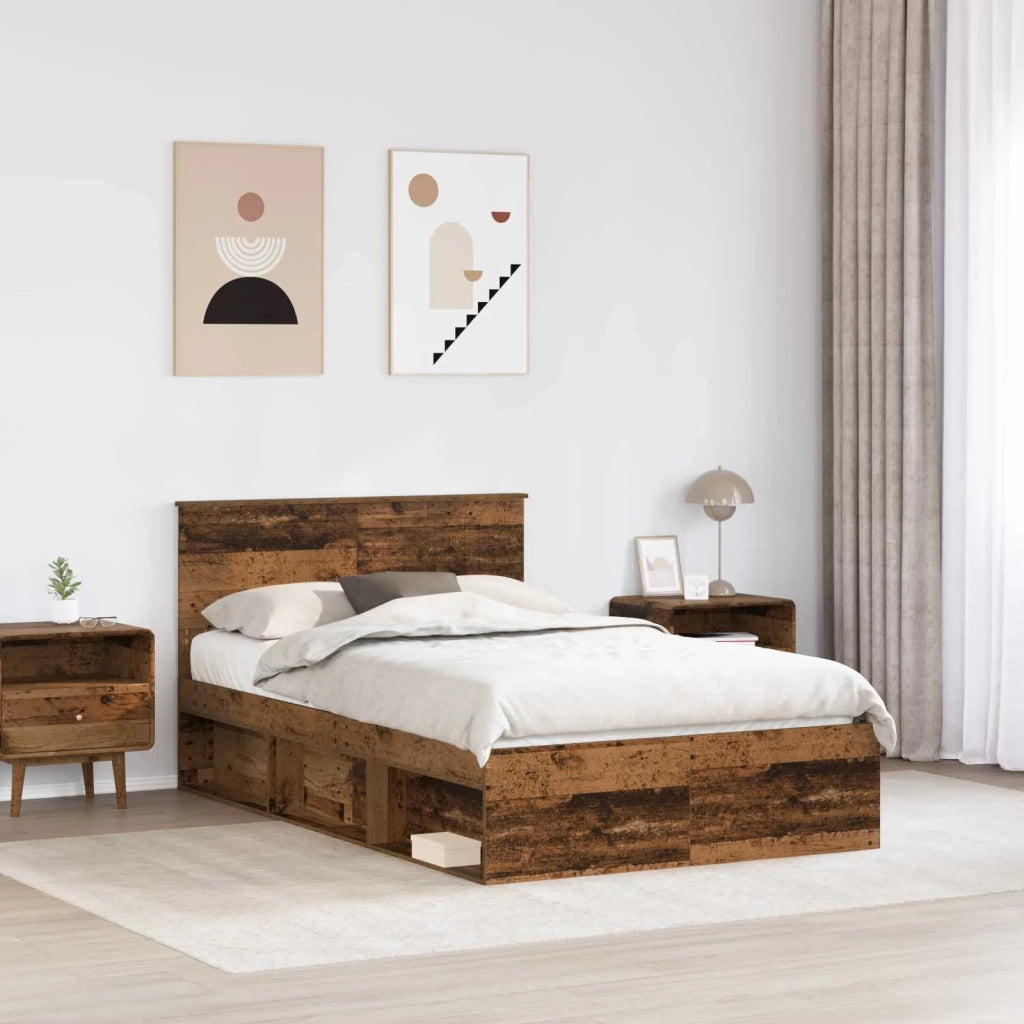 Struttura del letto-Giroletto Legno vecchio 120 x 190 cm Pino massello 778032