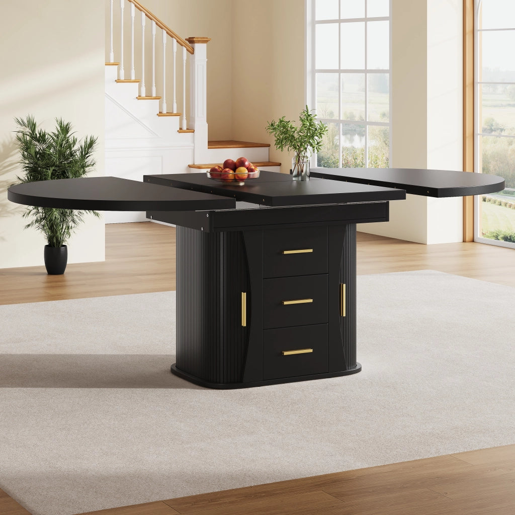 TAVOLO allungabile 118-158 cm MDF nero
