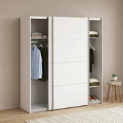 Guardaroba 2 ante Accadia, Mobile camera da letto, Cabina armadio portabiti, Armadio appendiabiti, 182x64 h202 cm, Bianco