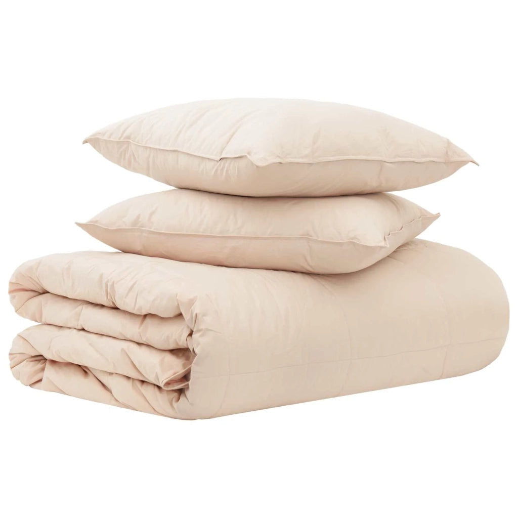 Set di Piumoni 2 pz 200 x 240 cm Kapok e Poliestere Beige 3431984