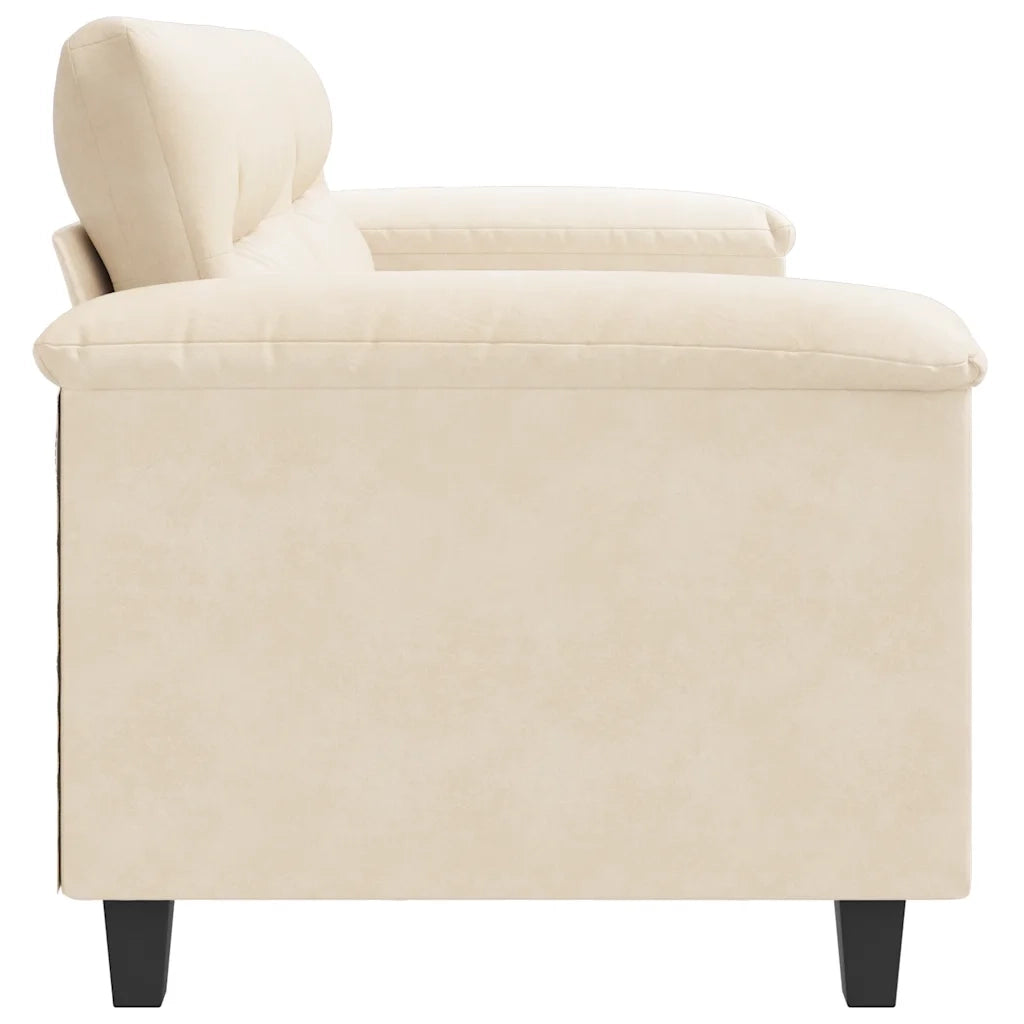 Divano a 2 Posti-Sofa 2 Posti Beige 140 cm in Tessuto Microfibra