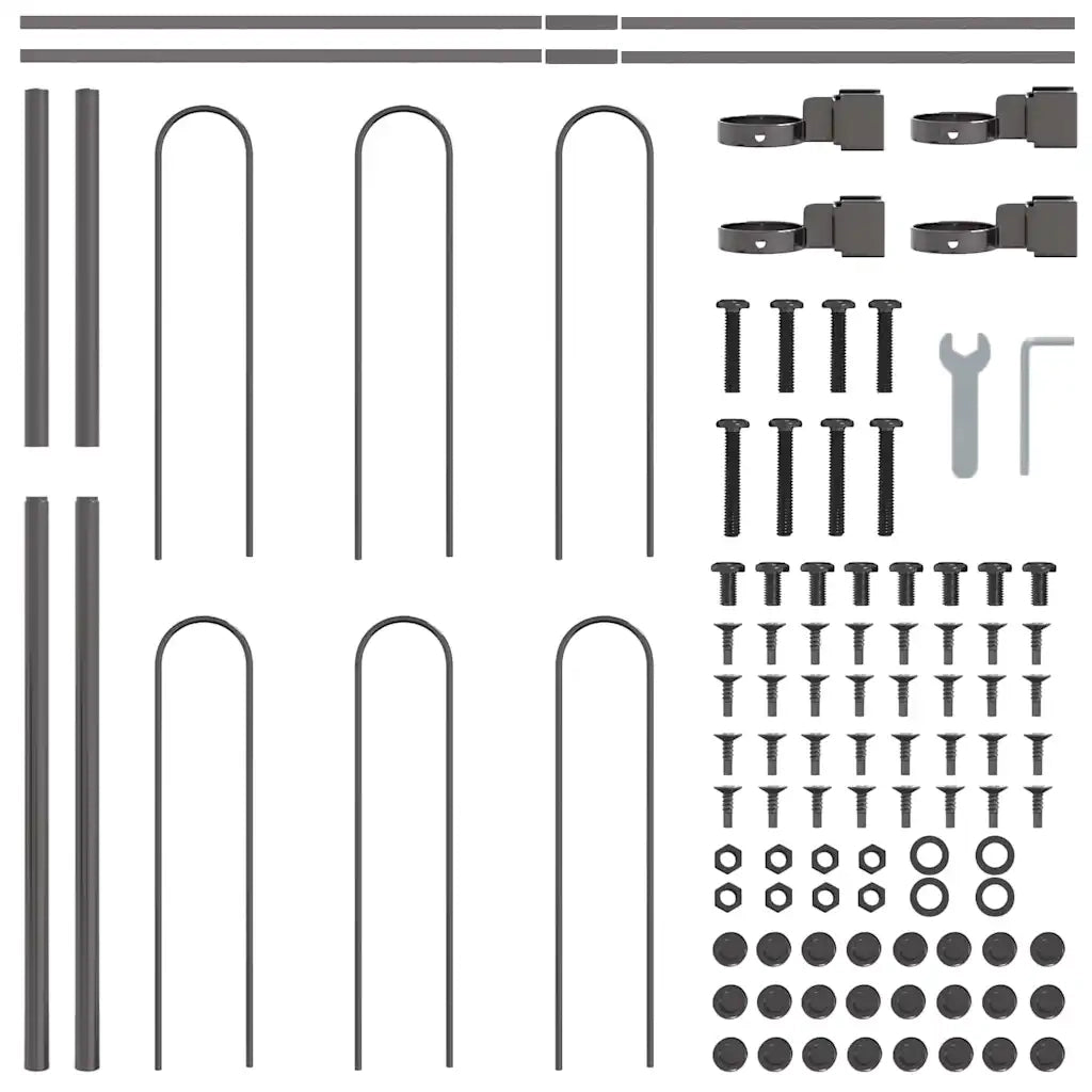 Recinzione per Giardino 9 pcs Grigio 15,3 x 1 m 3334175