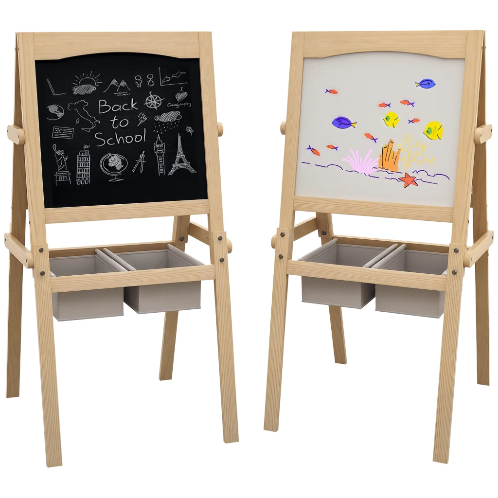 Tavolo da disegno per bambini ¨C zephmum ¨C ardoise e bianco 58x50.5x109 cm