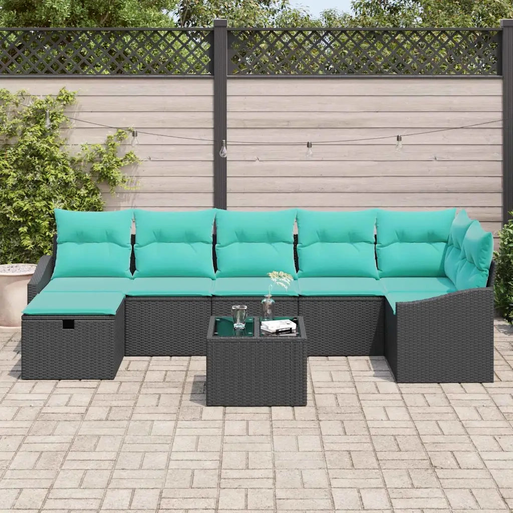 Set di divani con cuscino con archiviazione 8 pcs polyrattan 3359315