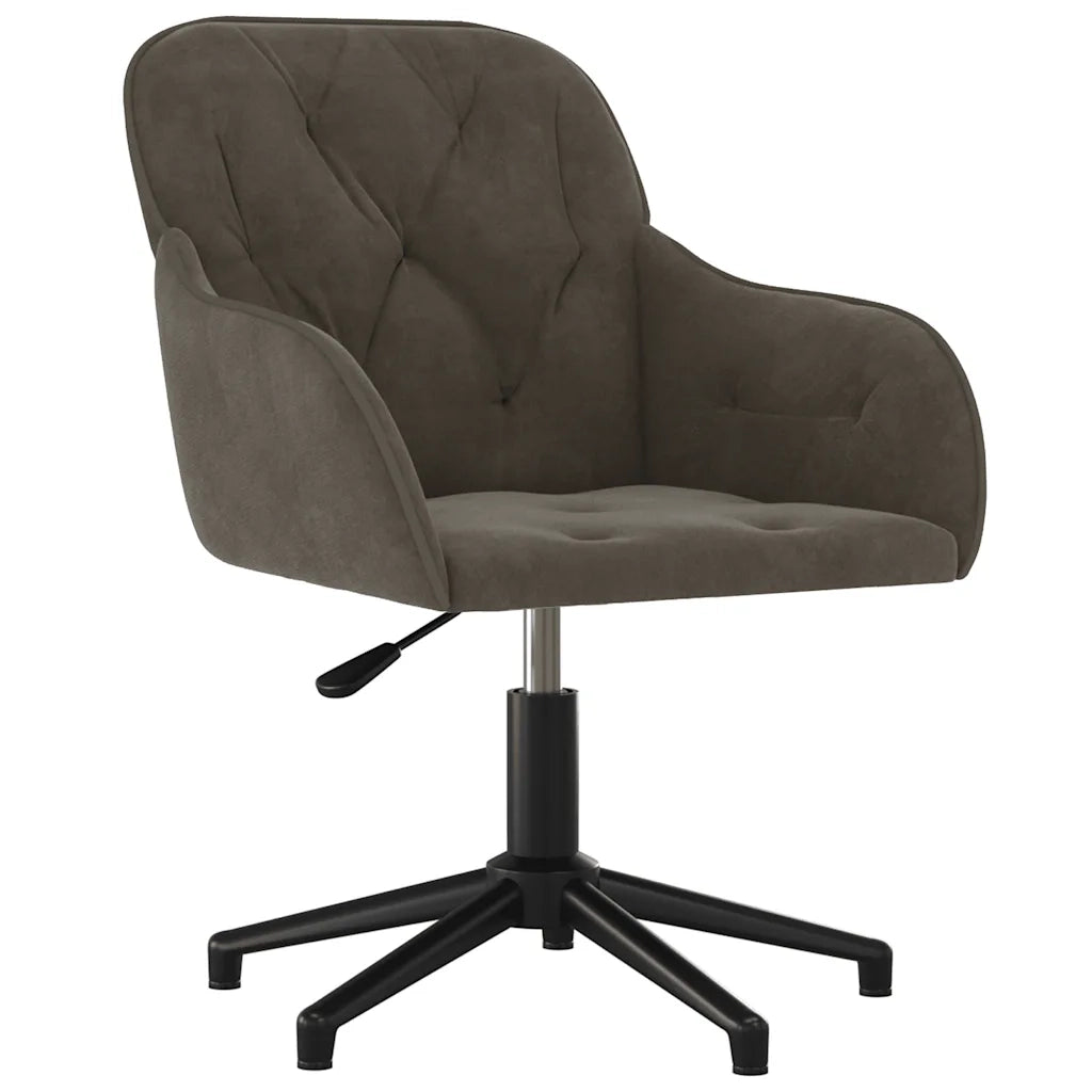 Sedia da Ufficio Girevole in Velluto Grigio Scuro 344857