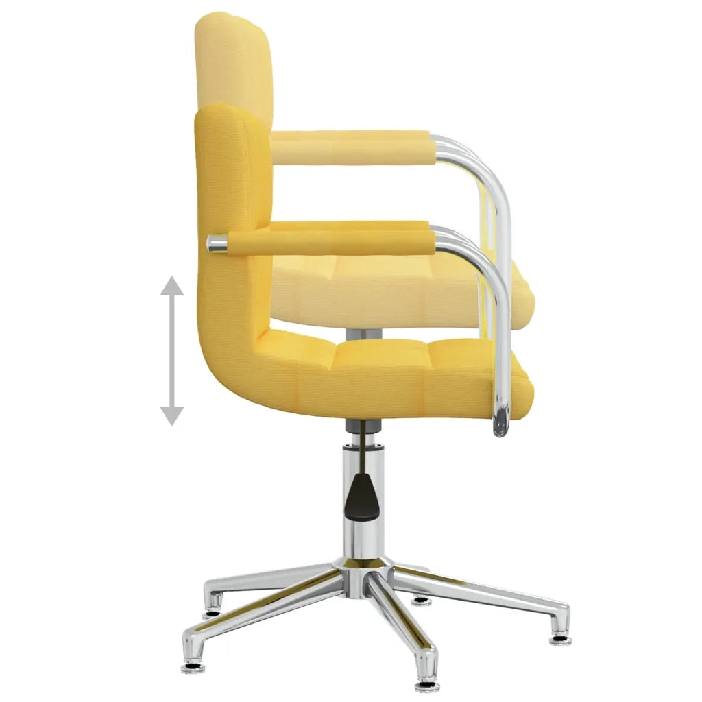 Sedia da Pranzo Girevole Giallo Senape in Tessuto 3088069