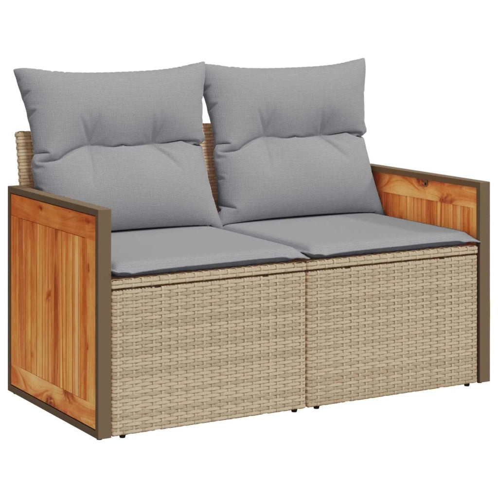 Set Divano da Giardino con cuscino 11 pcs Beige e Grigio Chiaro 3363147