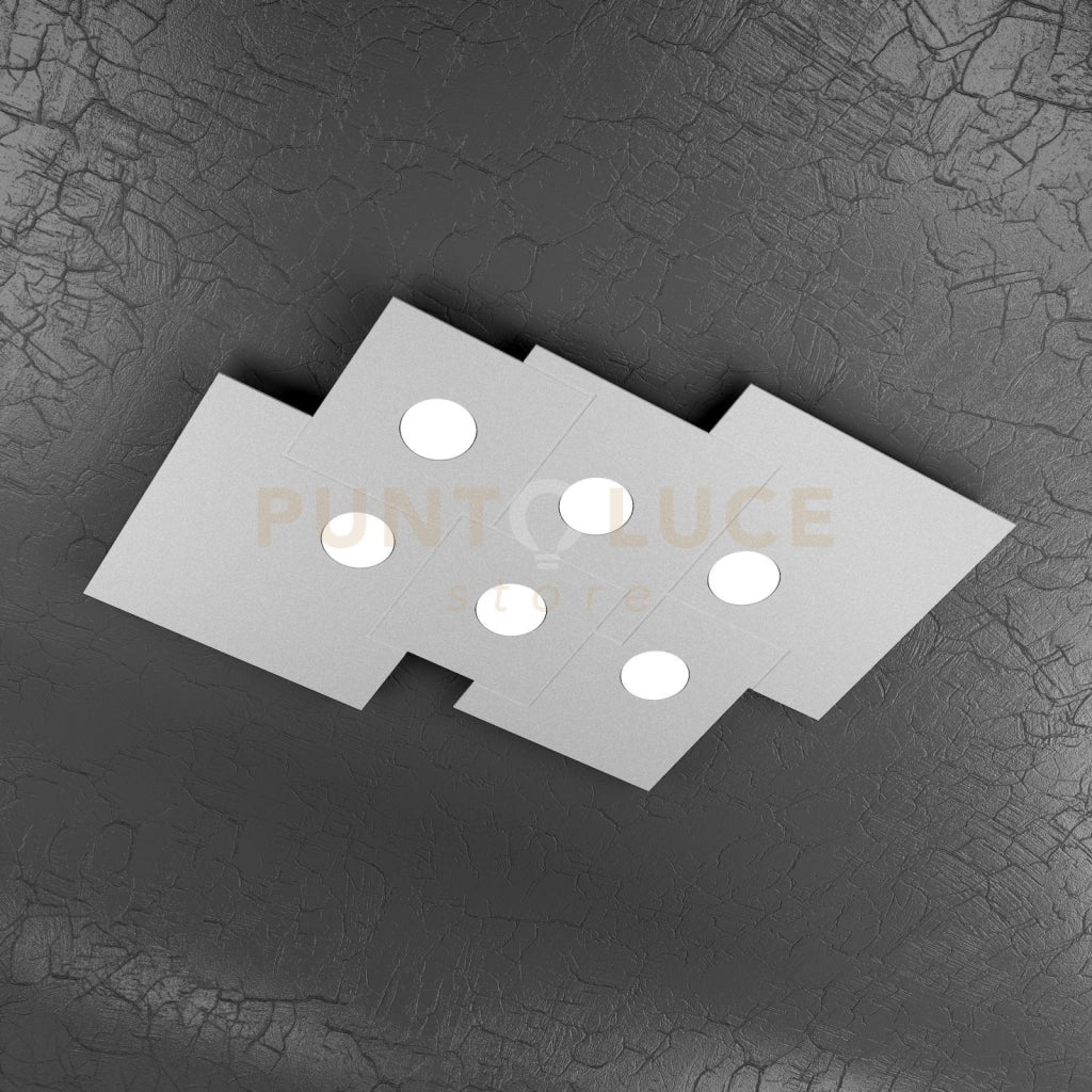 PLATE PLAFONIERA 6 LUCI GRIGIO 1129-PL6 R-GR