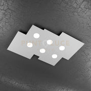 PLATE PLAFONIERA 6 LUCI GRIGIO 1129-PL6 R-GR