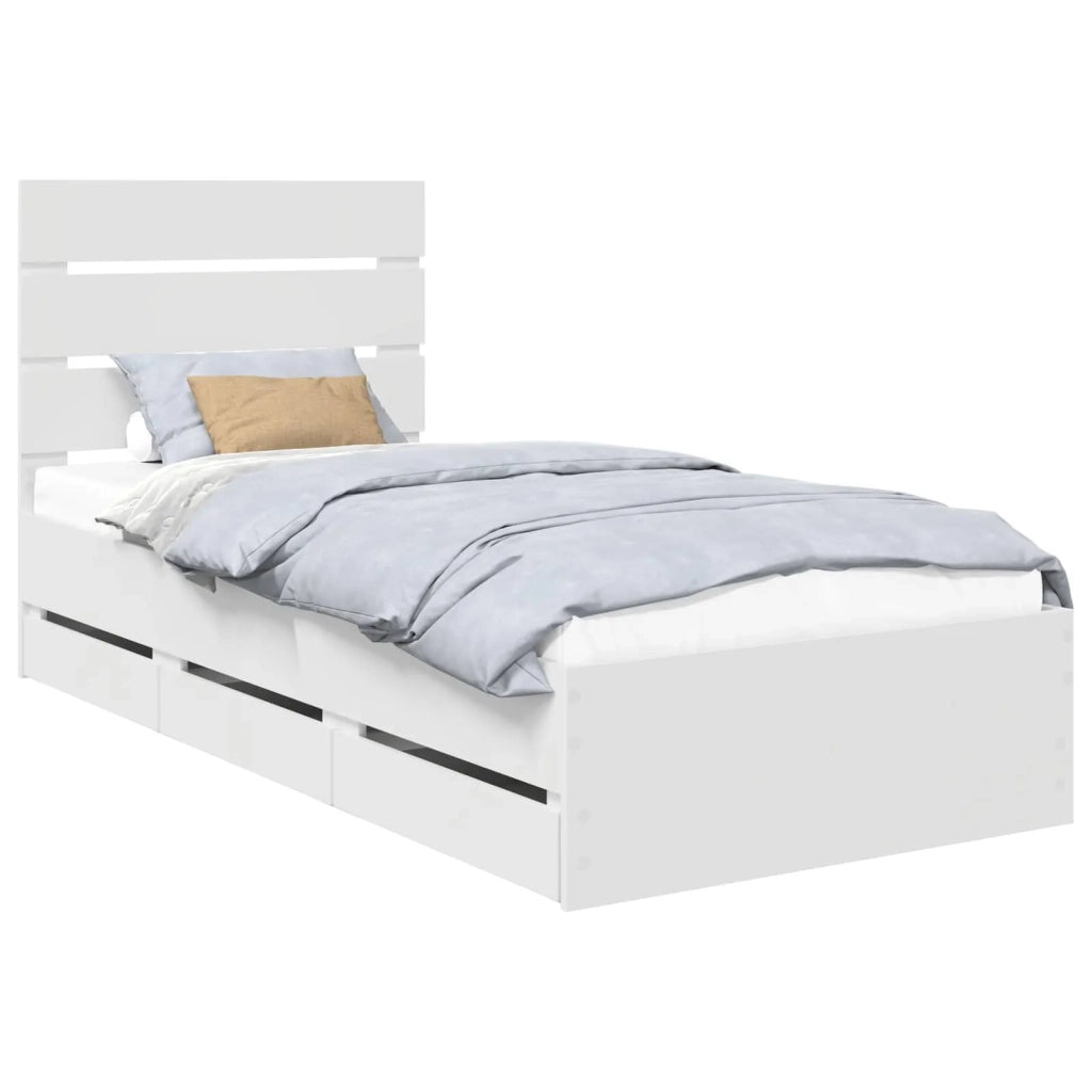 Struttura del letto-Giroletto-Rete del Letto Bianco 75 x 190 cm Legno Ingegnerizzato 876185