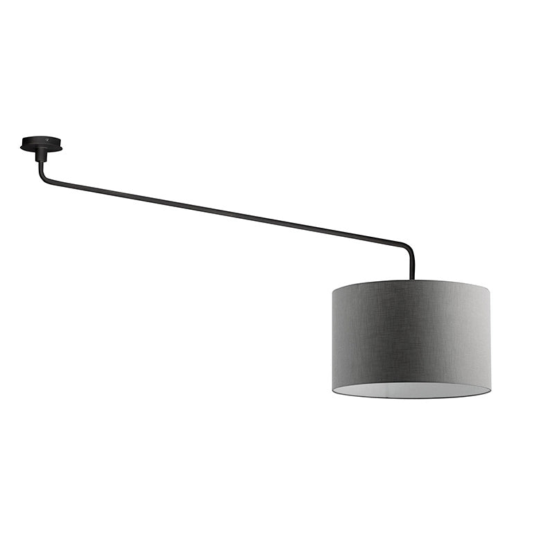 Vivien Plafoniera Nera con Paralume Antracite 48cm - Lampada Soffitto E27, Classe I, IP20, Struttura Metallo Verniciato - Rossini Group