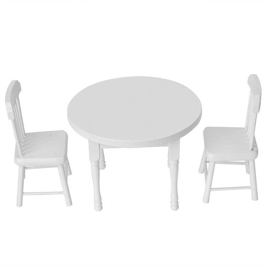 Set di Mobili in Legno - Tavolo e Sedie - Accessori Miniaturni - Scala 1:12 - Adatto per Bambini - Ideale per i Piccoli