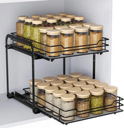 Organizzatore per armadi a muro estensibile - 2 piani - regolabile in altezza - mensola per cucina - metallo robusto - 262x228 cm - organizzatore per armadi