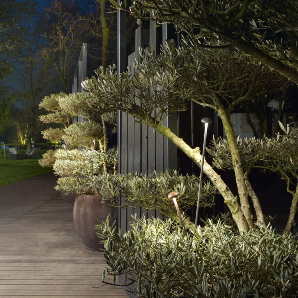 PALETTO DA GIARDINO LED DC24V PUCK ANTRACITE 3W 360LM 3000K IP65 4,2X60CM INCLUSI CAVI 300CM