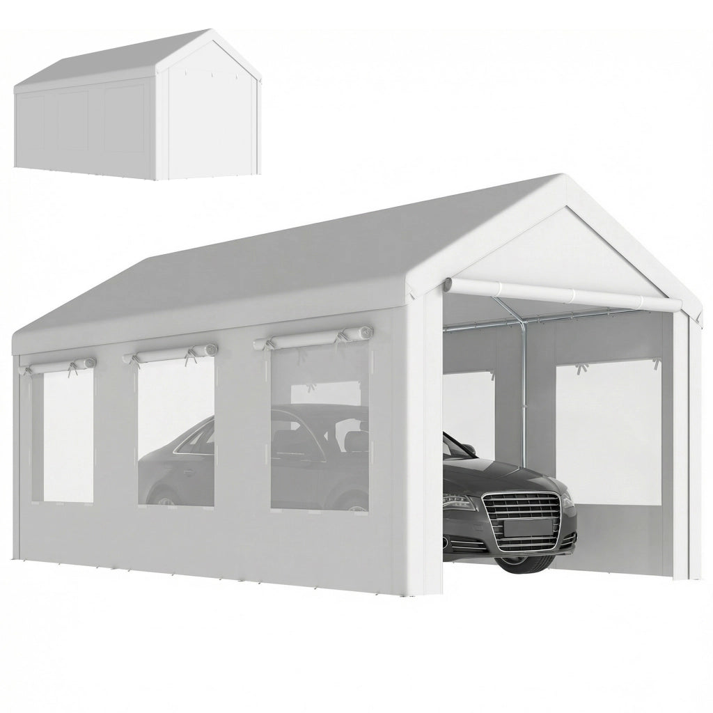 Tenda Garage Auto 3x6m ¨C Xylo ¨C Bianco con Protezione UV30+ e Zanzariera