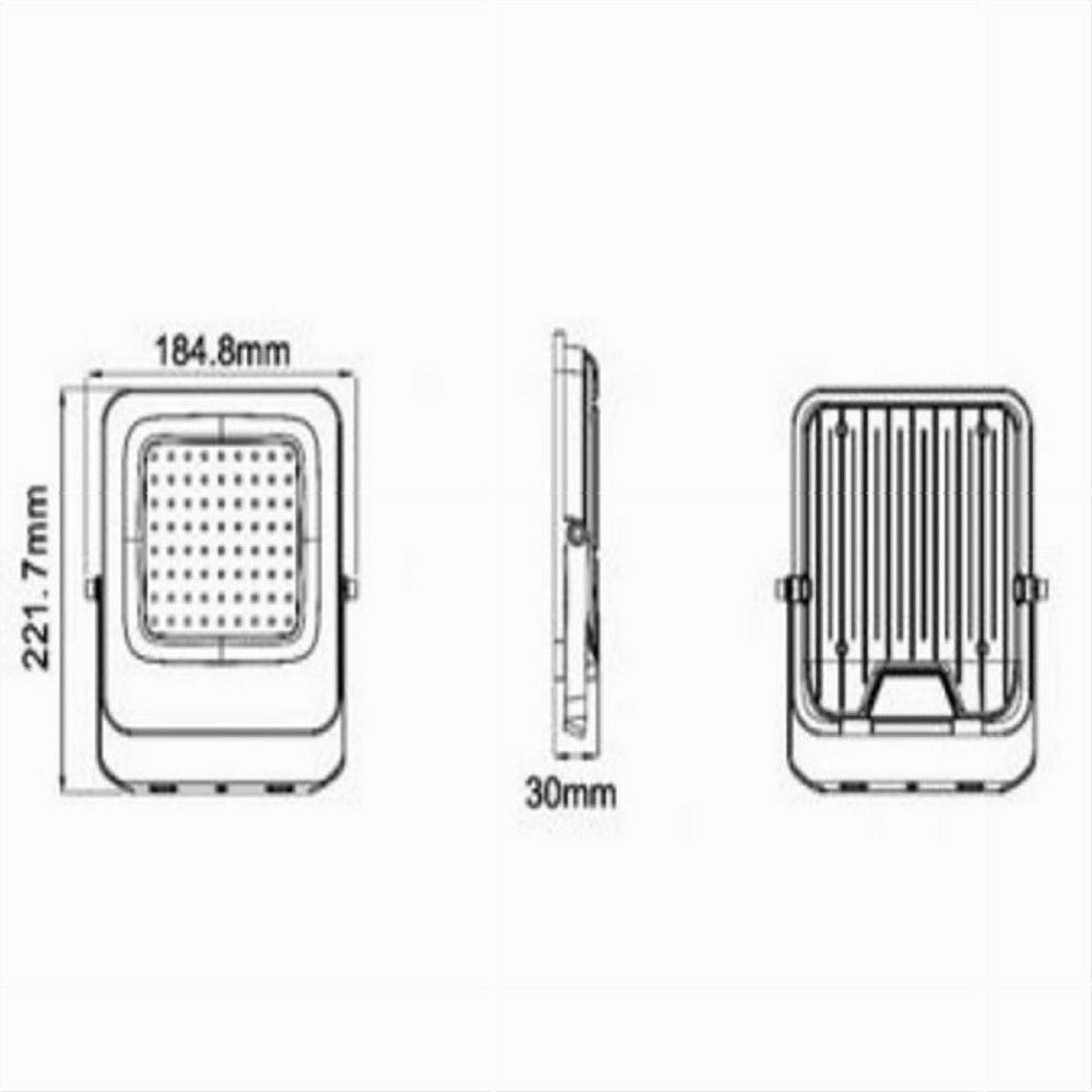 Trade Shop - Faro Led Ultra Slim 50 W Esterno Ip65 Orientabile Luce 6500k 4000k 3000k Jr-50w - -bianco Naturale      -