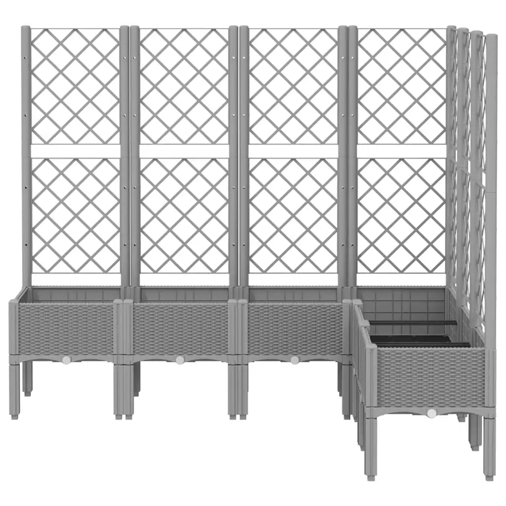 Fioriera Giardino con Graticcio-Vaso da Esterno-Contenitore per Piante Grigio Chiaro 160x120x142 cm PP