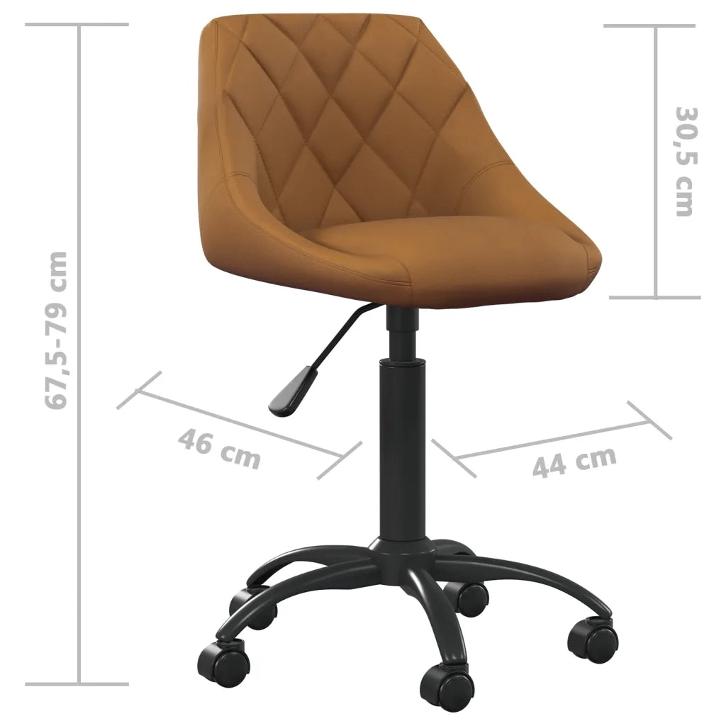 Sedia da Ufficio Marrone in Velluto 3088844