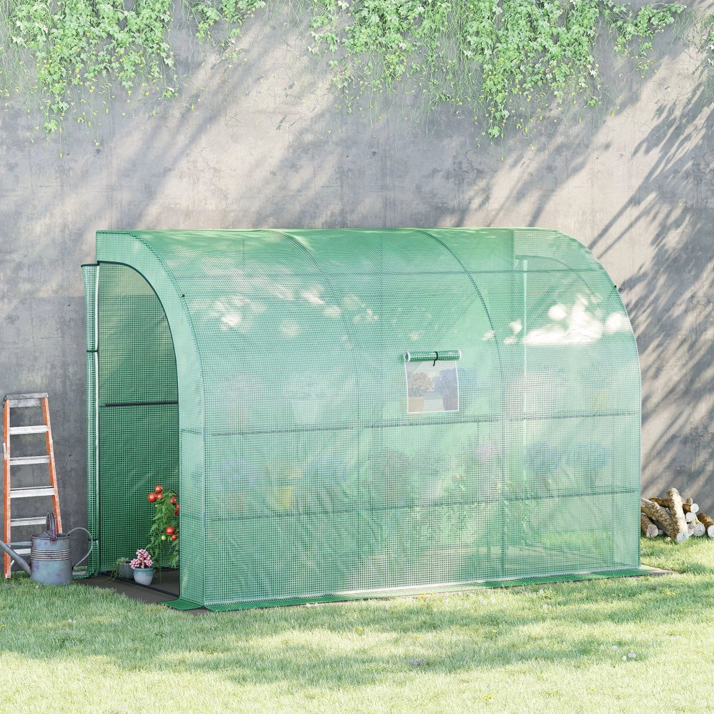 SERRA DA GIARDINO 300x150x213 cm Plastica Verde con Ripiani