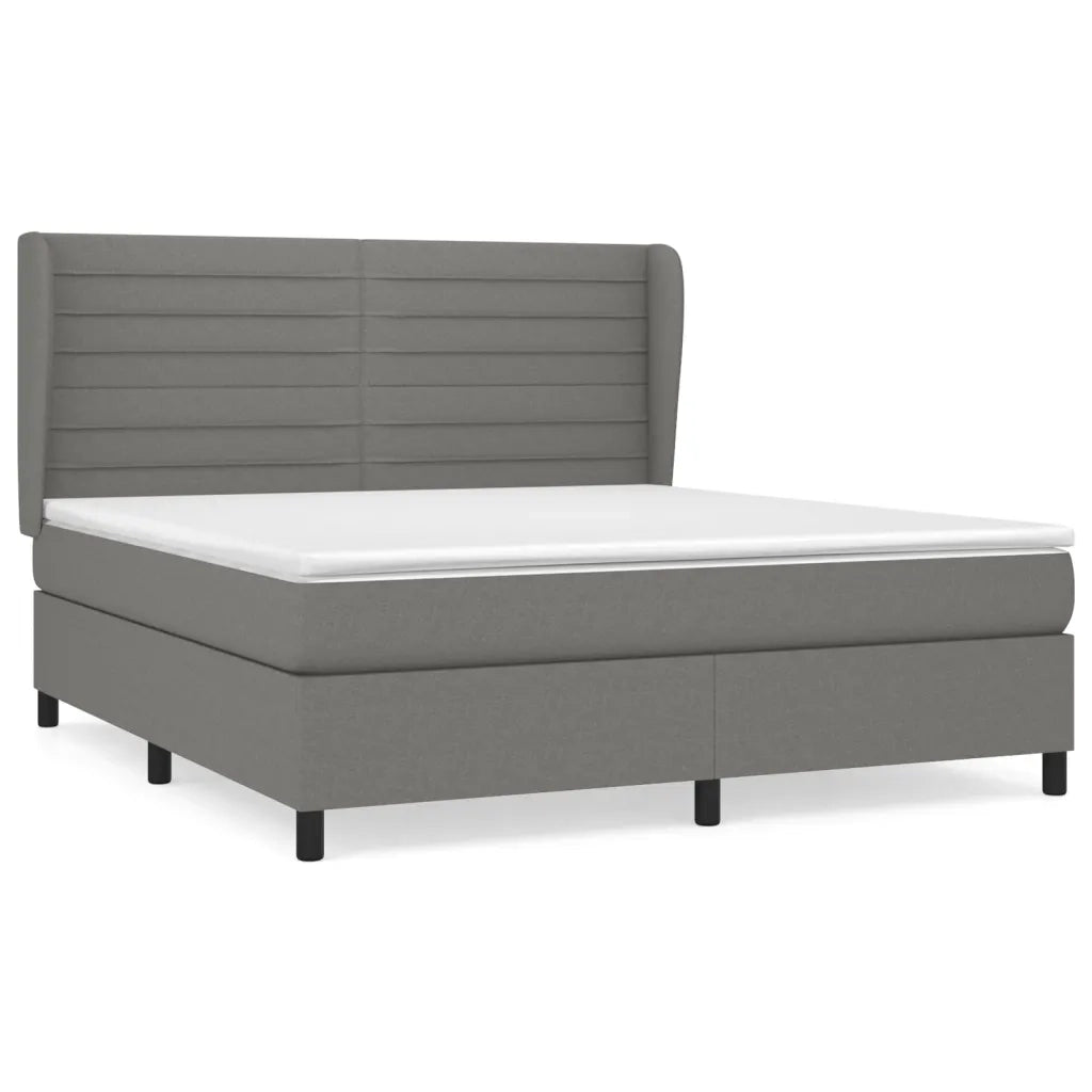 Giroletto a Molle con Materasso Grigio Scuro 180x200 cm Tessuto 3128062