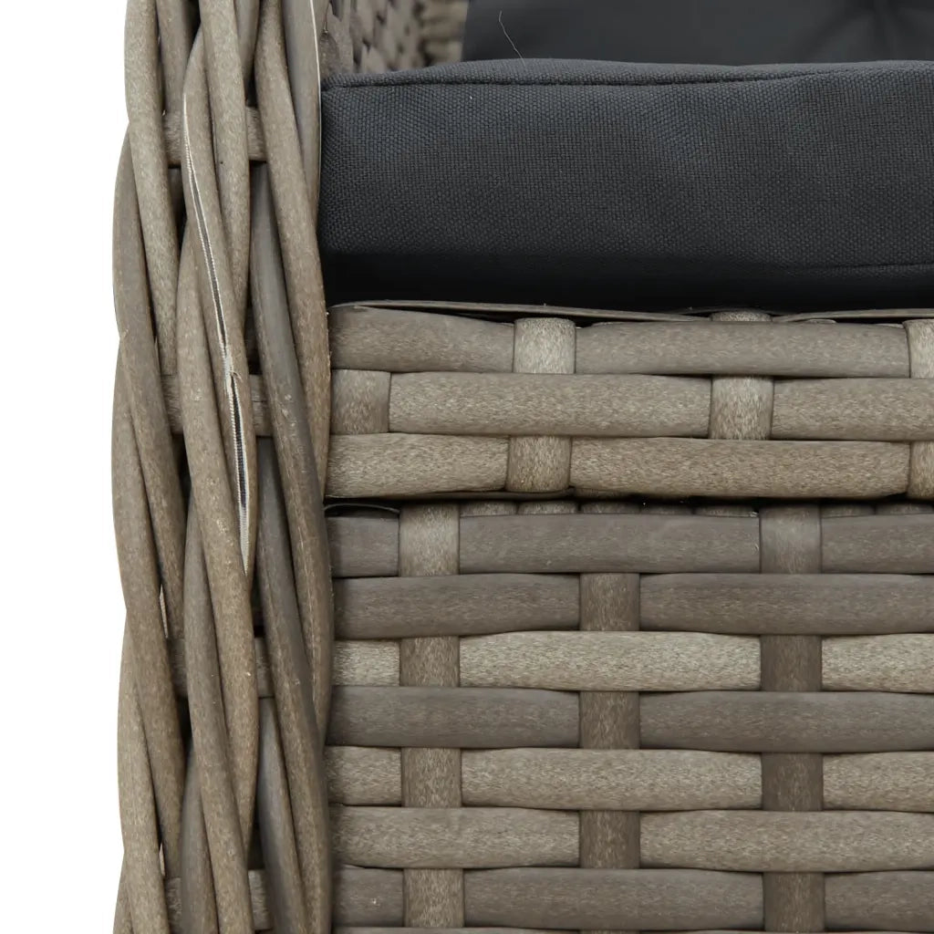 Sedie da Giardino Reclinabili 2 pz | Sedie da Esterno Grigio Polyrattan