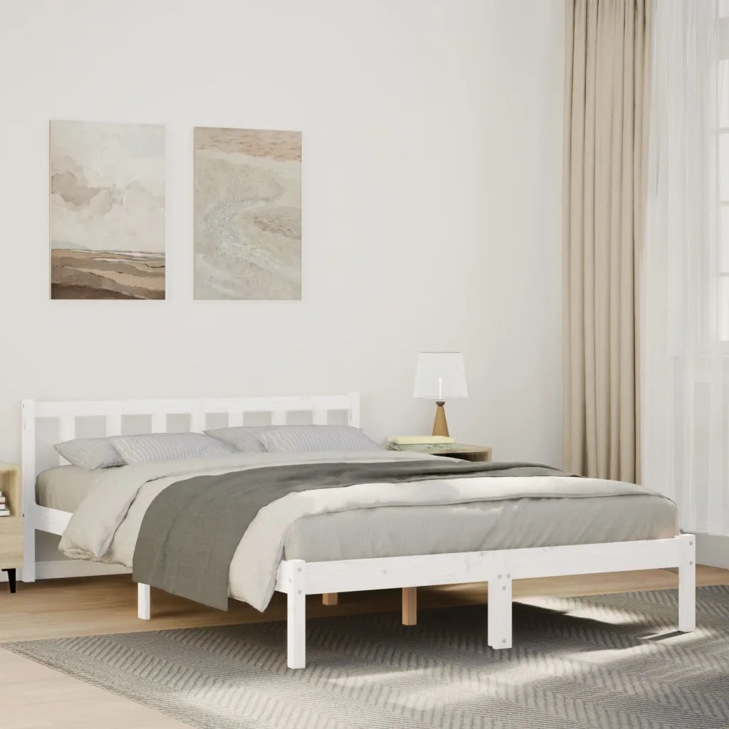 Letto Extra Lungo senza Materasso-Struttura Letto 160x220 cm in Legno di Pino 253940
