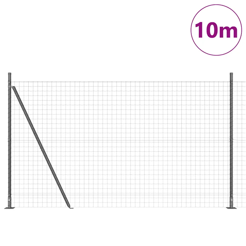 Recinzione con Posto Grigio 1,6 x 10 m Acciaio e PVC