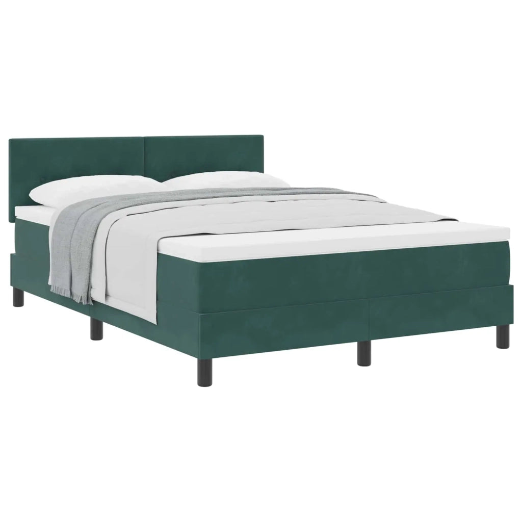 Letto a molle con materasso Verde Scuro 140 x 190 cm Velluto 3339173