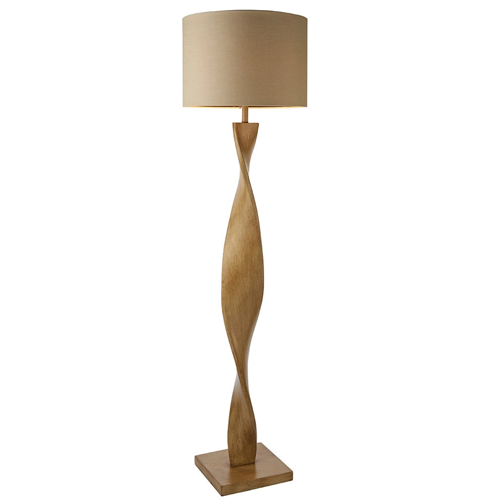 Lampada da terra scandinava rovere/lino E27 Endon Abia
