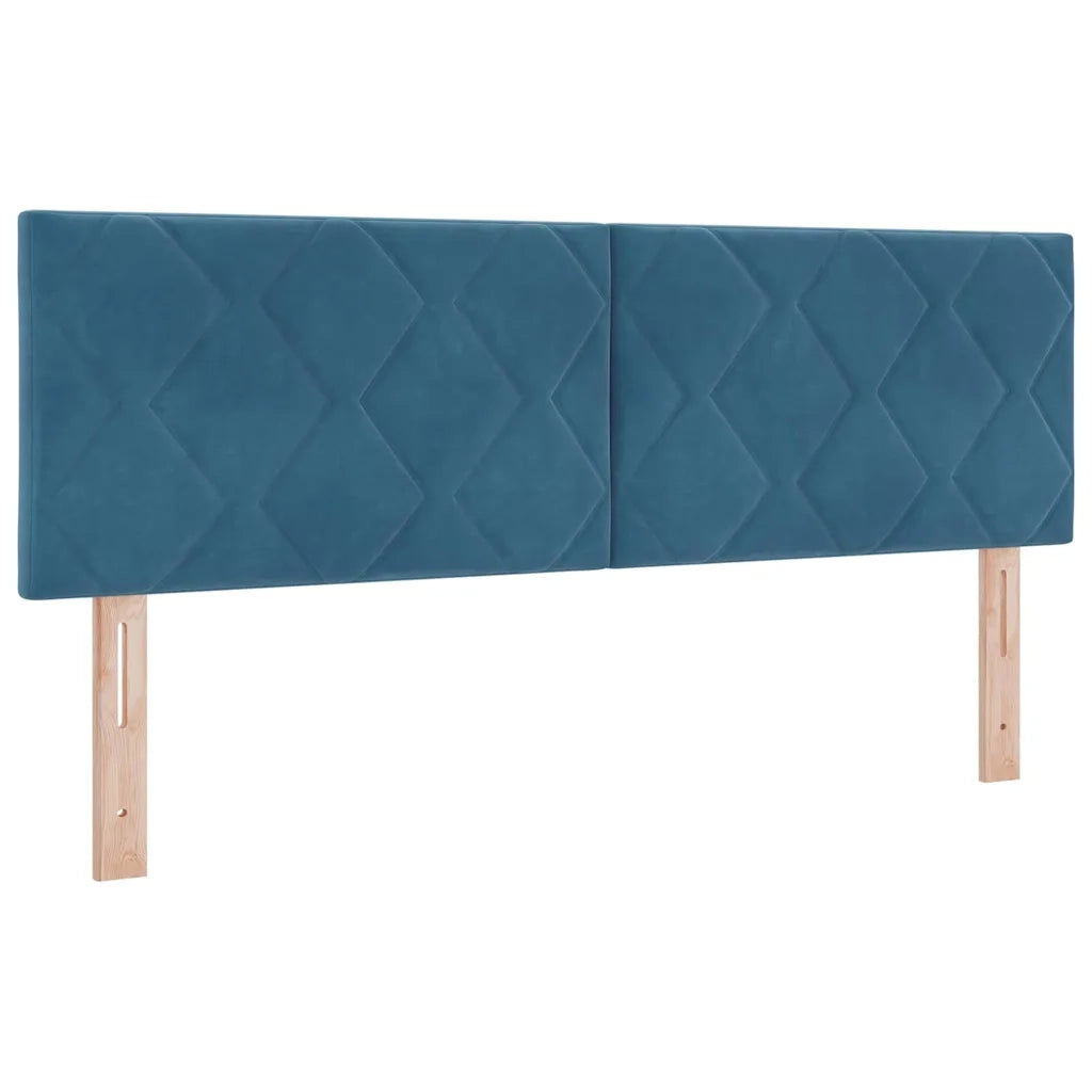 Letto a molle con testiera Blu scuro 140 x 190 cm Velluto 3340440