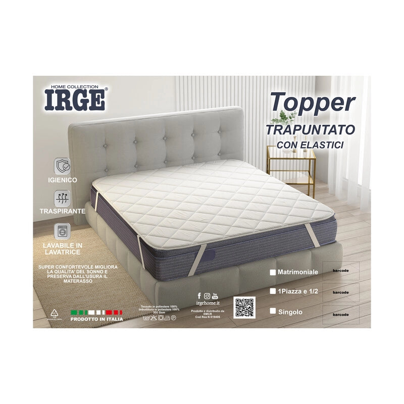 TOPPER TRAPUNTATO C/ELASTICO 1 POSTO E MEZZO IRGE