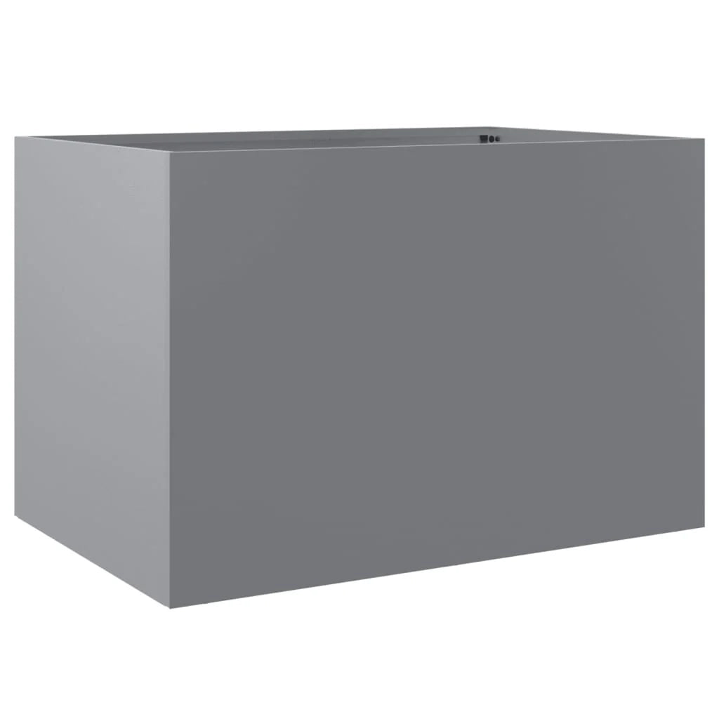 Fioriera/aiuola argentata per piante fiori terrazza giardino 62 x 47 x 46 cm acciaio zincato argento 02_0038078
