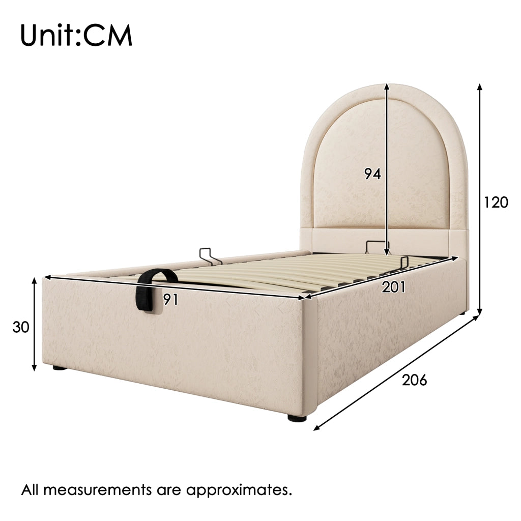 letto singolo pu beige 90 x 200 cm