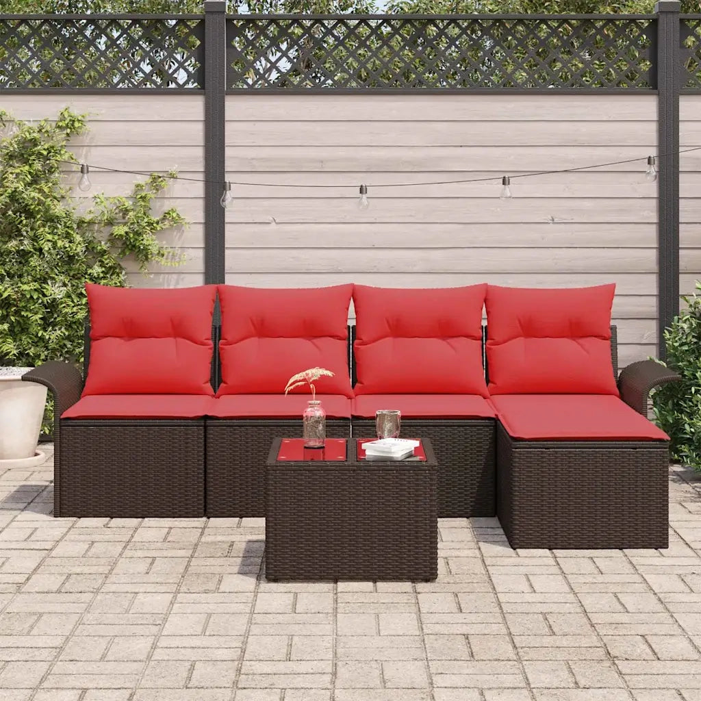 Set Divano da Giardino 6 pcs Marrone polyrattan 3354003