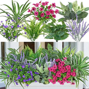 Piantine artificiali per esterno, 20 pezzi, resistenti alle intemperie, fiori artificiali per balcone, UV-resistenti, vaso di fiori, piantine di lavanda per esterno, decorazione per giardino.