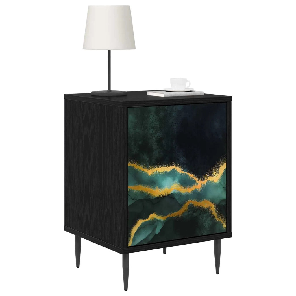 Armadio da Notte WIJHE 2 pz Rovere Nero 36 x 33 x 51 cm 8007240