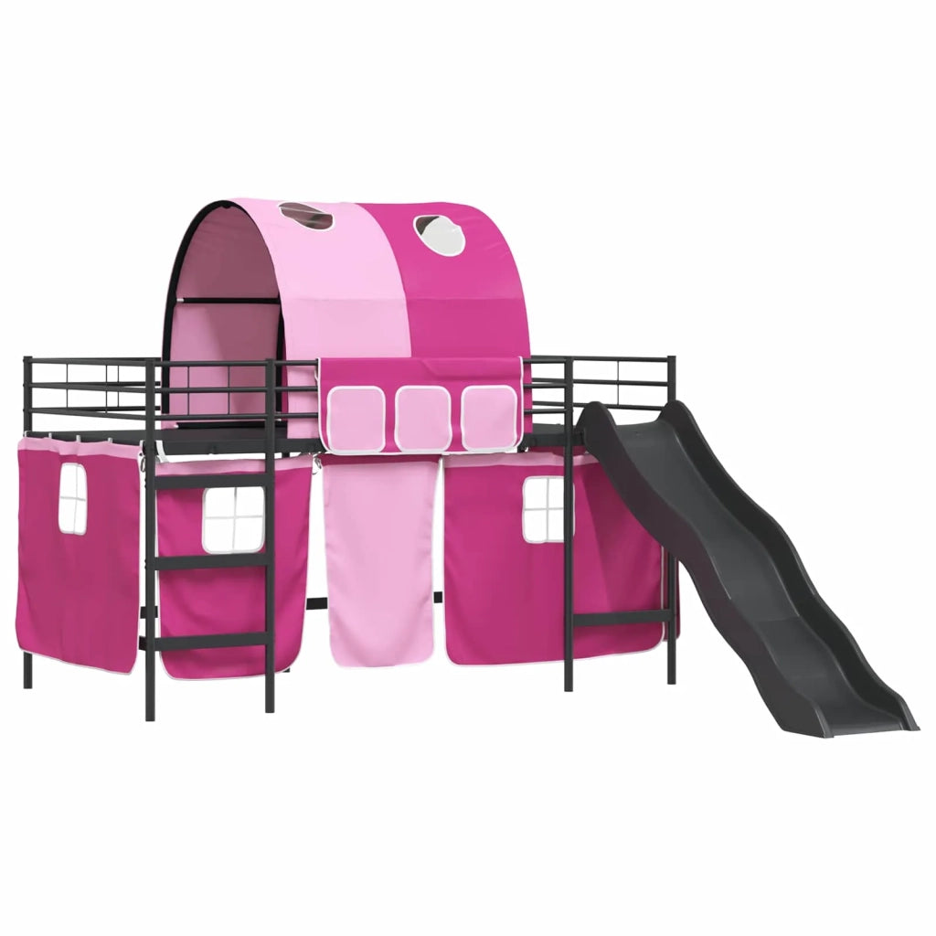 Struttura del letto loft per bambini Nero e rosa 80 x 200 cm 42020844