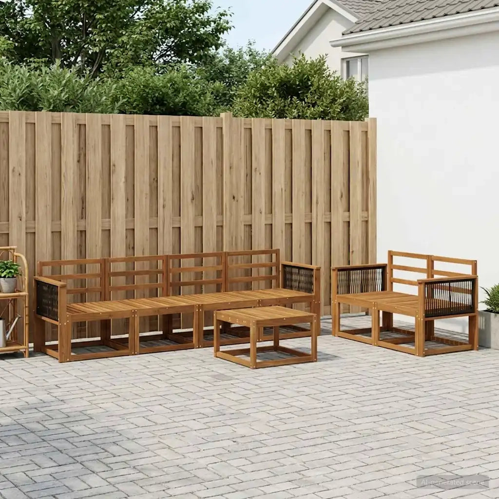 Set di divani da esterno 6 pcs Naturale