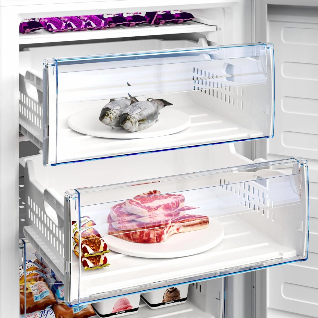 Beko RFSA240M41WN B100 Congelatore Verticale 215 L 151 cm Classe E 36 dB 5 Cassetti Statico Porta Reversibile colore Bianco