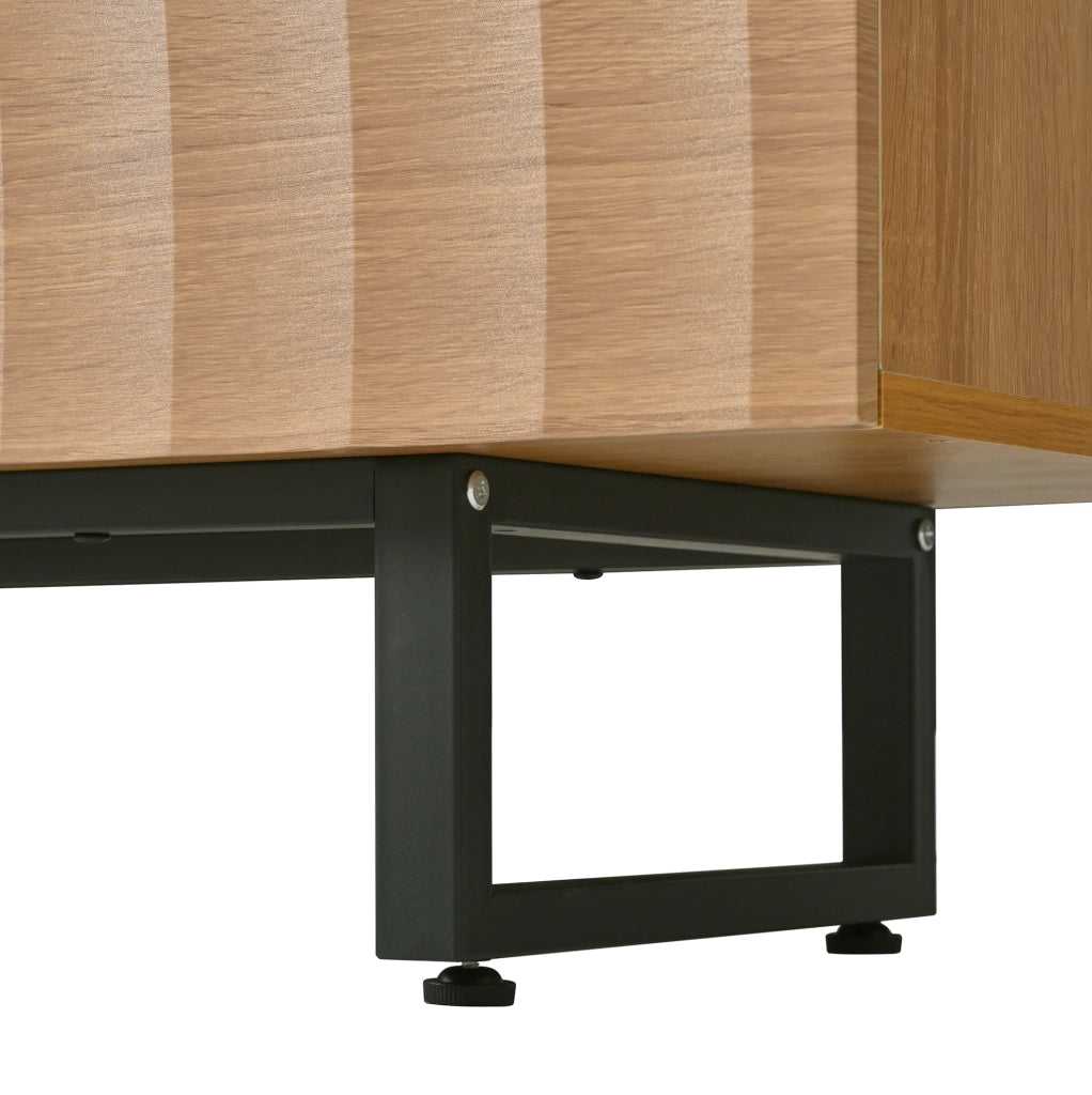 Mobile TV 180x38x51.5 cm con ante; 2 cassetti e passacavi in truciolato naturale
