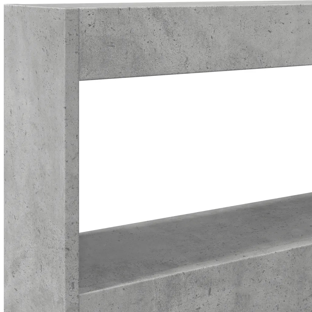Testiera | Testata con Contenitore a LED Grigio Cemento 100x17x102 cm