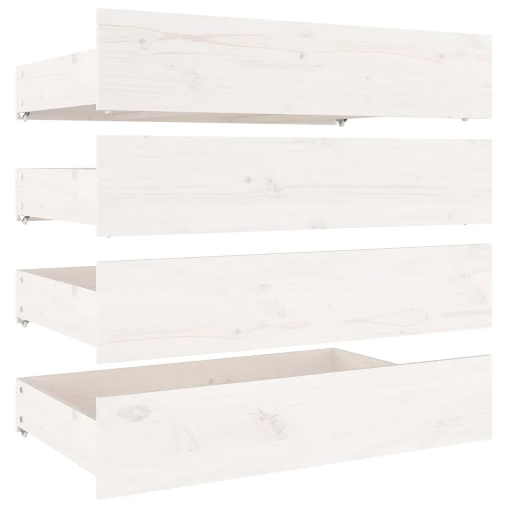 Letto matrimoniale | Letto per adulti | Giroletto con Cassetti Bianco 140x200 cm