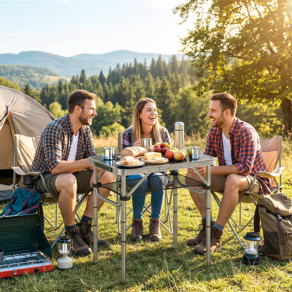 Tavolo Pieghevole da Picnic ¨C zephmum ¨C Nero 60 cm