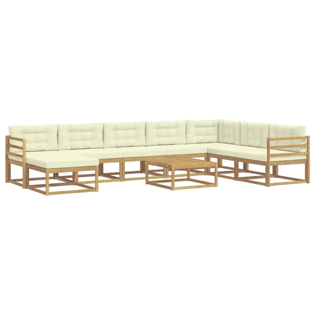 Set di divani da esterno 9 pcs Bianco e Crema 3386884