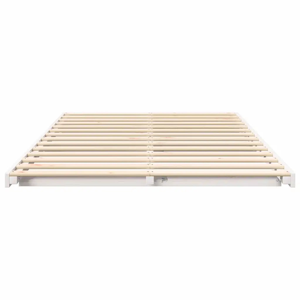 Struttura del letto-Giroletto-Rete del Letto Bianco 135 x 190 cm Pino massello 441060