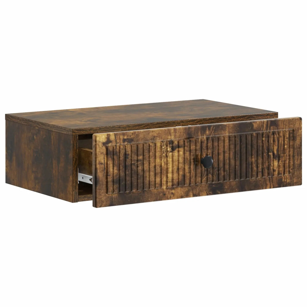 Tavolino da Parete Laterale | Tavolo laterale | Tavolino Rovere Fumo 59 x 34,5 x 17 cm