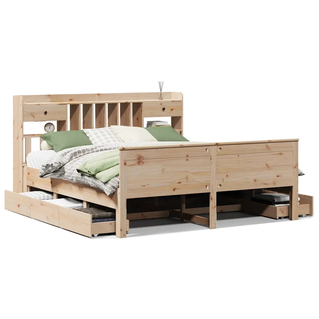 Letto Libreria senza Materasso 180x200 cm in Legno di Pino 3308912